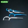 dual strings UHMWPE floss pick | HIPS handle | 75 pcs per zipper bag | GT0660D