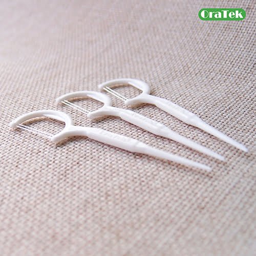 dual strings UHMWPE floss pick | HIPS handle | 75 pcs per zipper bag | GT0660D