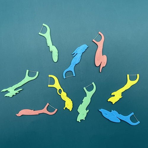9 cartoon animals assorted kids floss pick | UHMWPE floss | HIPS handle | GT0830D