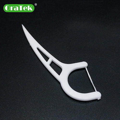 UHMWPE thread floss pick | PS handle | 75 picks per kraft paper bag | GT0198D