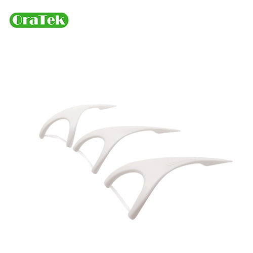 tight teeth gap floss pick | Y shape | PTFE thread | PS handle | 75 picks per kraft paper bag | GT0509D